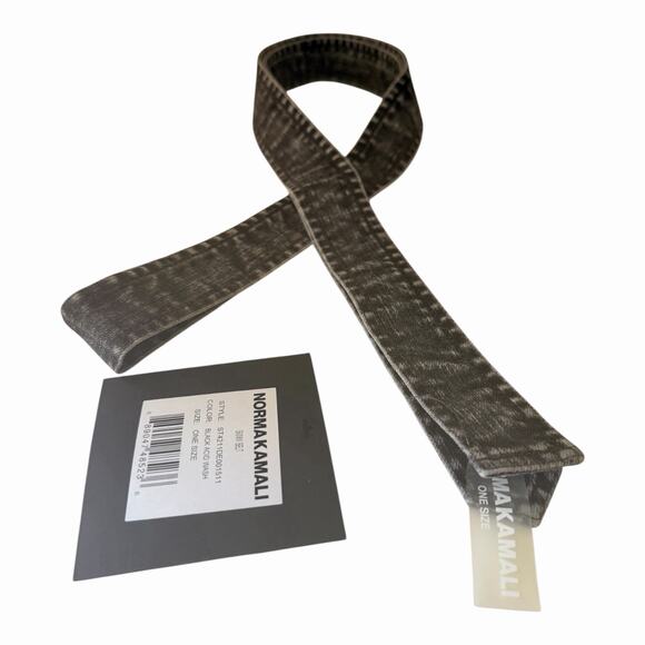 Norma Kamali NWT Black Acid Wash Stretch Belt One Size Statement Waist Belt main image 4